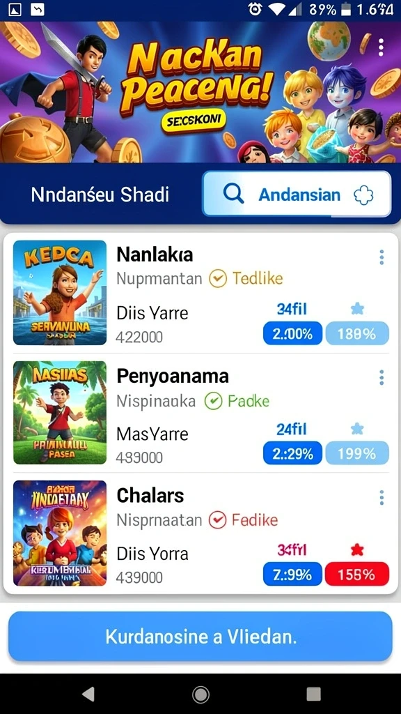 Tampilan karakter utama HARTASPIN yang menawan.