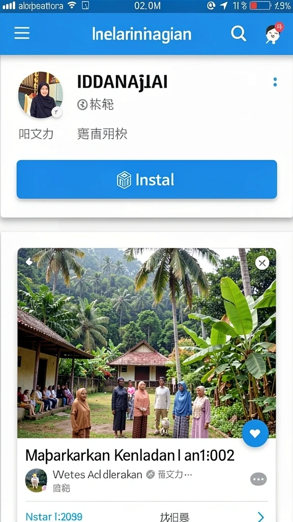 Screenshot menunjukkan antarmuka beranda aplikasi yang menarik.