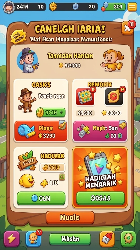 Karakter unik dan menarik di setiap level.