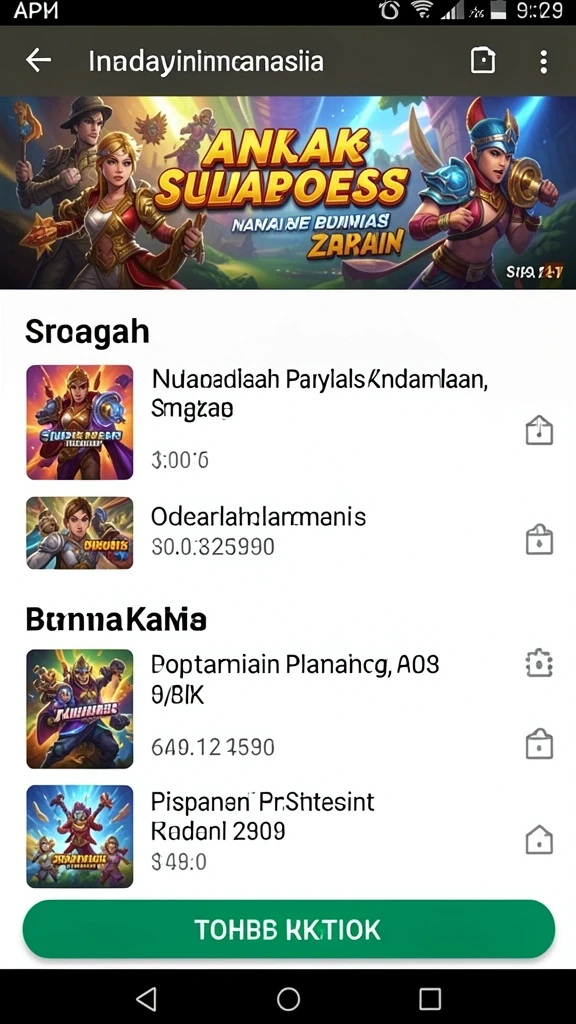 Berbagai pilihan permainan seru yang tersedia.